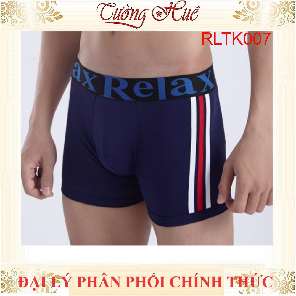 Quần Lót Nam Dạng Đùi Relax RLTK007 Bản Lưng Vừa Trơn Thun Lạnh Co Dãn Sọc Màu