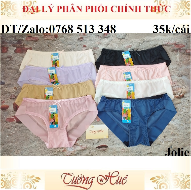 Quần lót nữ Jolies trơn lưng thấp không viền mông.