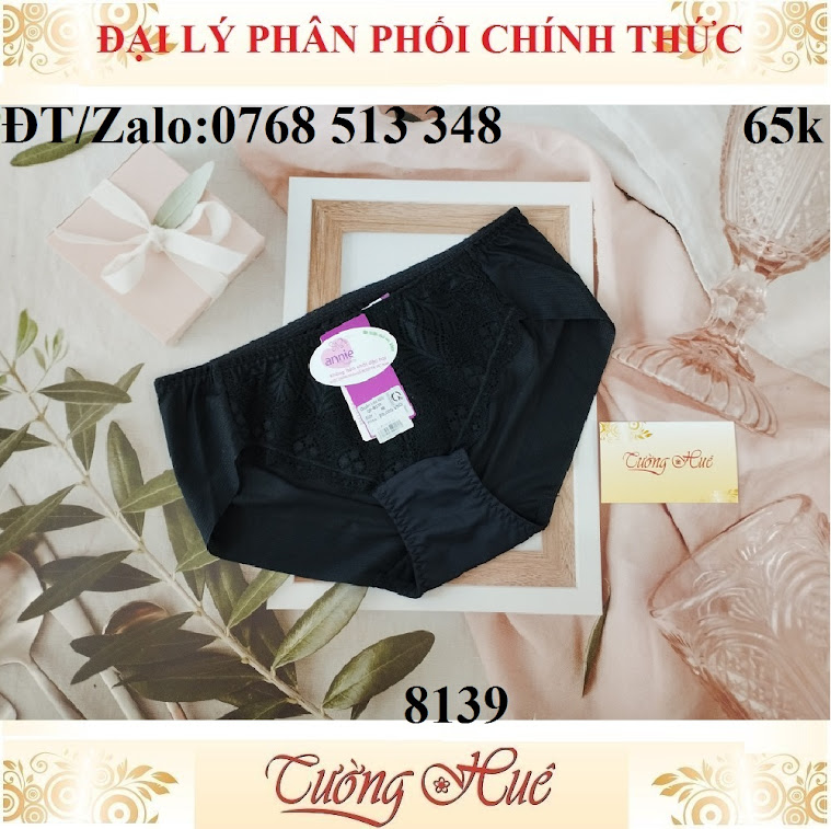 Quần lót nữ annie 8139 phối ren lưng vừa.