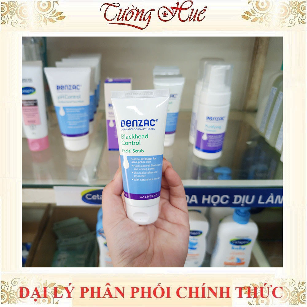 Tẩy Tế Bào Da Mặt BENZAC Blackhead Control Scrub Làm Sạch Mụn Đầu Đen Cho Da Dầu Mụn 60g