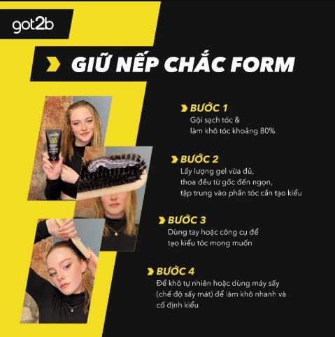Gel Vuốt Tạo Kiểu Tóc Got2b Ultra Glued Siêu Cứng - 150ml (Đen)