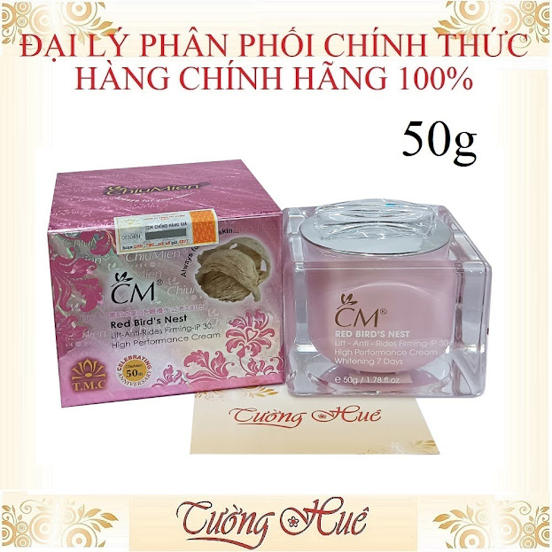Kem Dưỡng Trắng Săn Da Ban Đêm ChiuMien Huyết Yến CM Red Bird's Nest High Performance Cream - 50g ( Hồng )