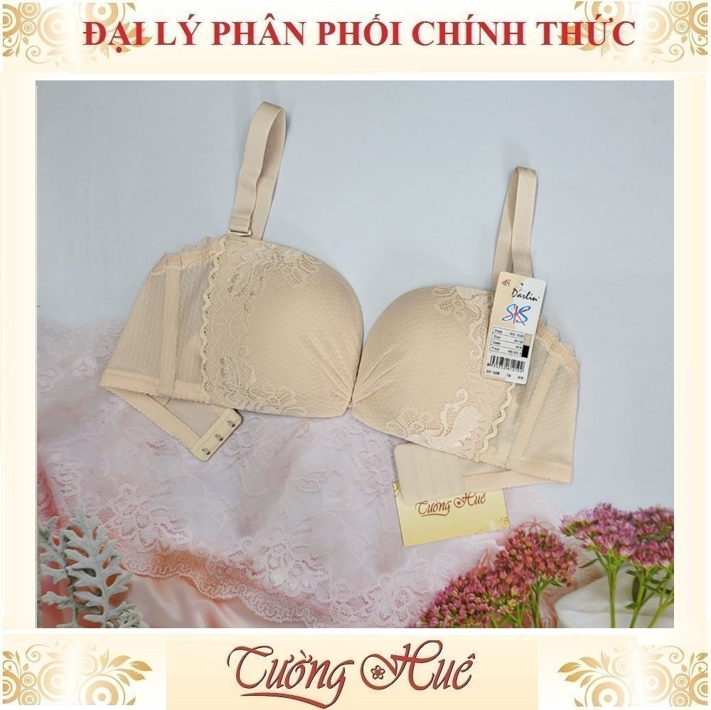 Áo lót nữ Darlin SKS 16326 Không Gọng Mút Mỏng Ren Xẻ V Sâu Phối Lưng Lưới Bảng Vừa 3 Móc Cài.