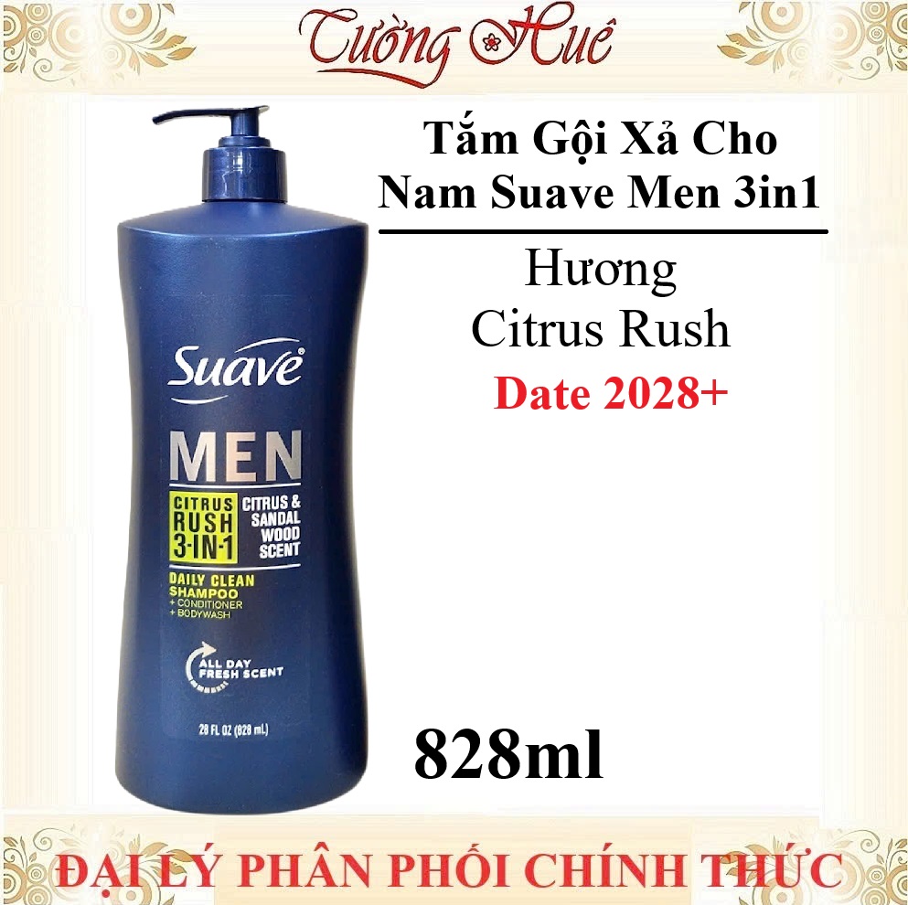 Tắm Gội Xả Cho Nam Suave Men 3in1 Nhiều Mùi Hương Lựa Chọn - 828ml