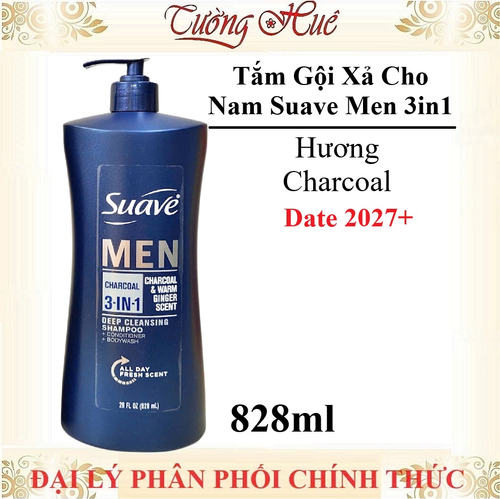 Tắm Gội Xả Cho Nam Suave Men 3in1 Nhiều Mùi Hương Lựa Chọn - 828ml