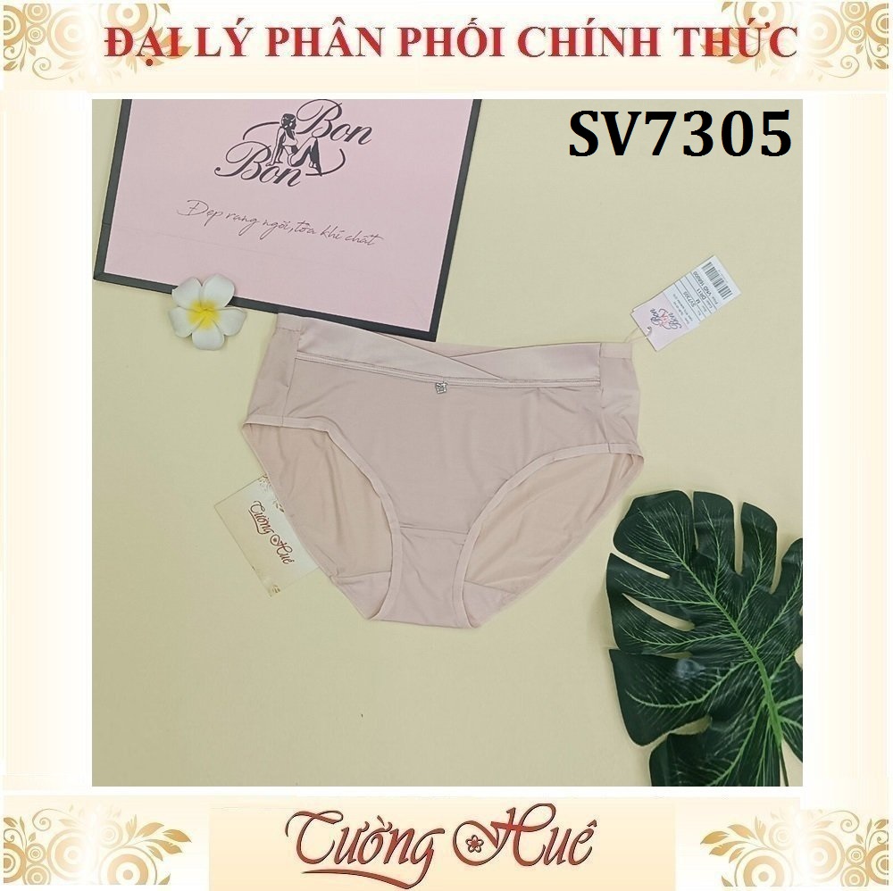 Quần Lót Nữ Bon Bon SV7305 Lưng Cao Trơn Vải Mềm Mịn Đính Hạt.