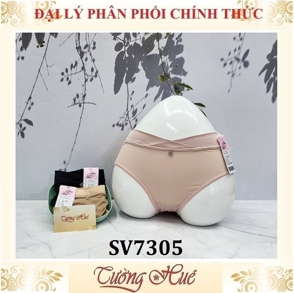 Quần Lót Nữ Bon Bon SV7305 Lưng Cao Trơn Vải Mềm Mịn Đính Hạt.