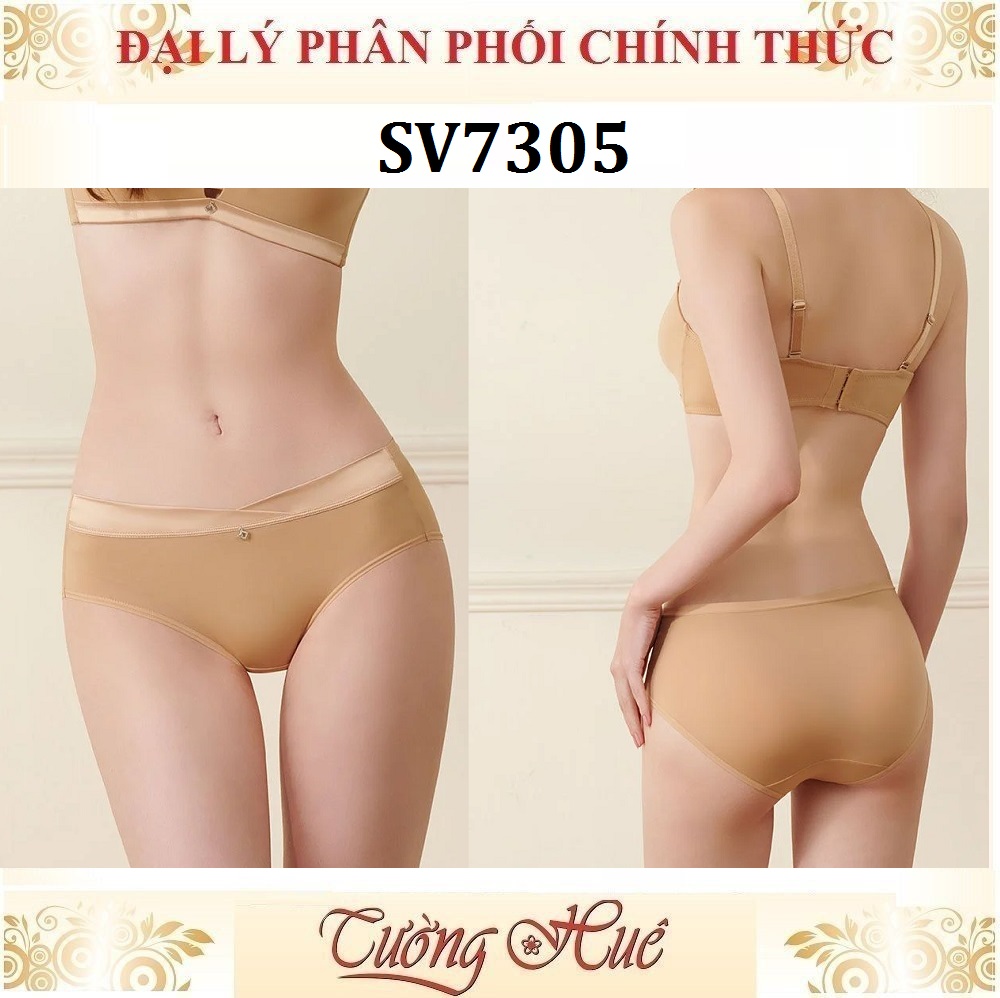 Quần Lót Nữ Bon Bon SV7305 Lưng Cao Trơn Vải Mềm Mịn Đính Hạt.