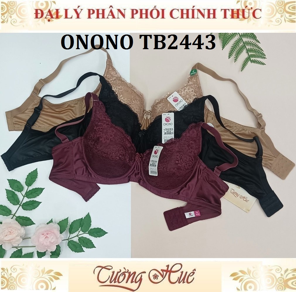 Áo Lót Nữ Thái Lan ONONO TB2443 Có Gọng Mút Mỏng Ren Lưng Lưới Bảng To