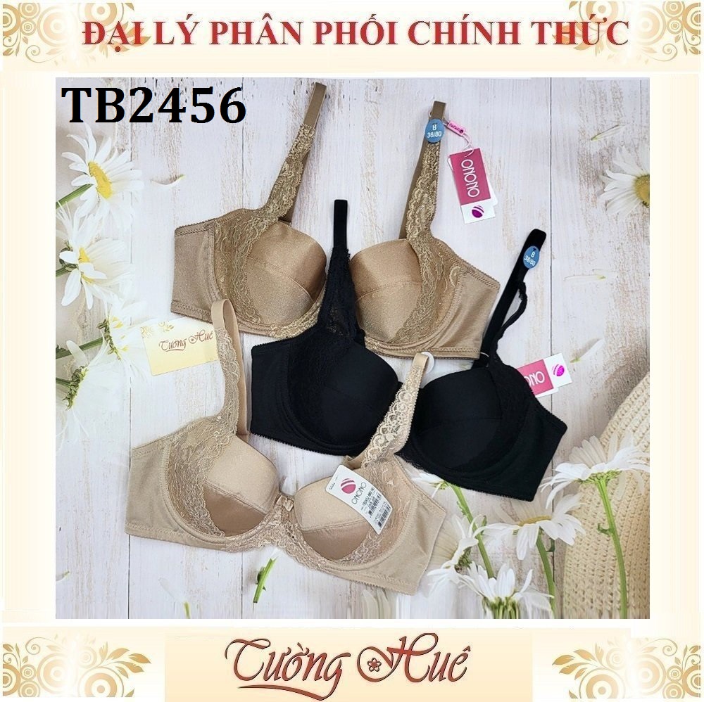 Áo Lót Nữ Thái Lan ONONO TB2456 / TB2452 Có Gọng Mút Mỏng Trơn Phối Ren 2 Móc Cài.