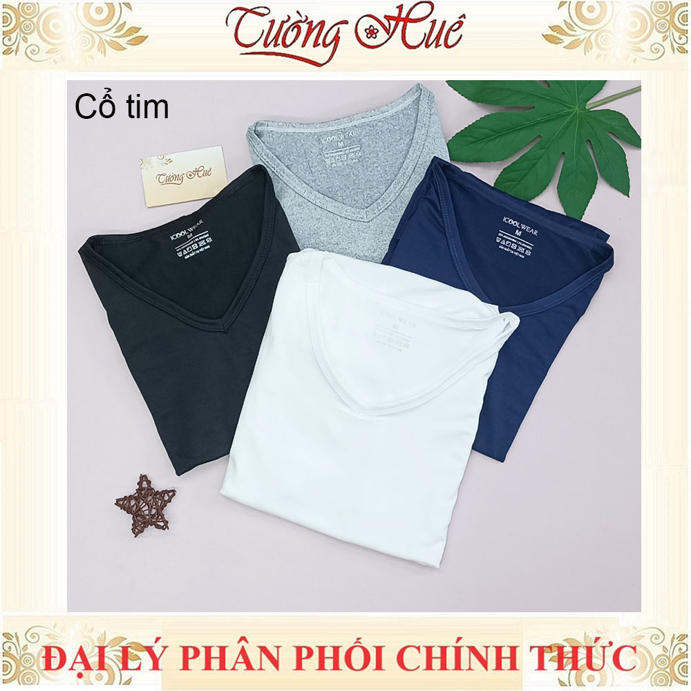 Áo lót nam Thái lan ICOOLMAN thun co giãn 2 chiều cổ tim tay ngắn form ôm body.
