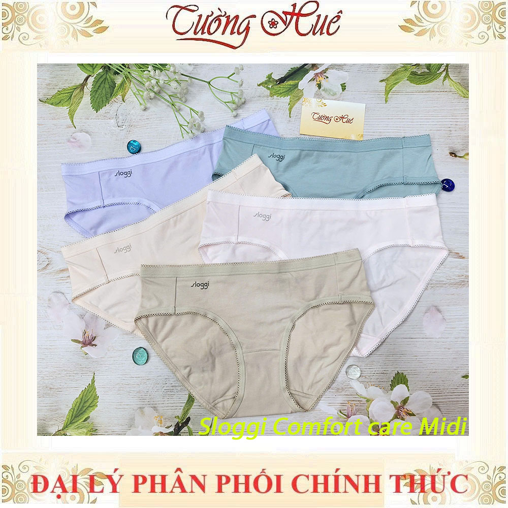 Quần Lót Nữ Triumph Sloggi Comfort care Midi Trơn Vải Cotton Hữu Cơ Mềm Mịn Lưng Vừa
