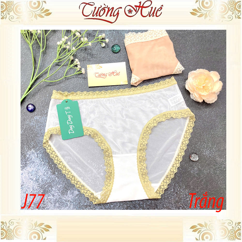 Quần Lót Nữ Ding Dang J77 Voan Viền Ren Mềm Siêu Mỏng Cạp Cao