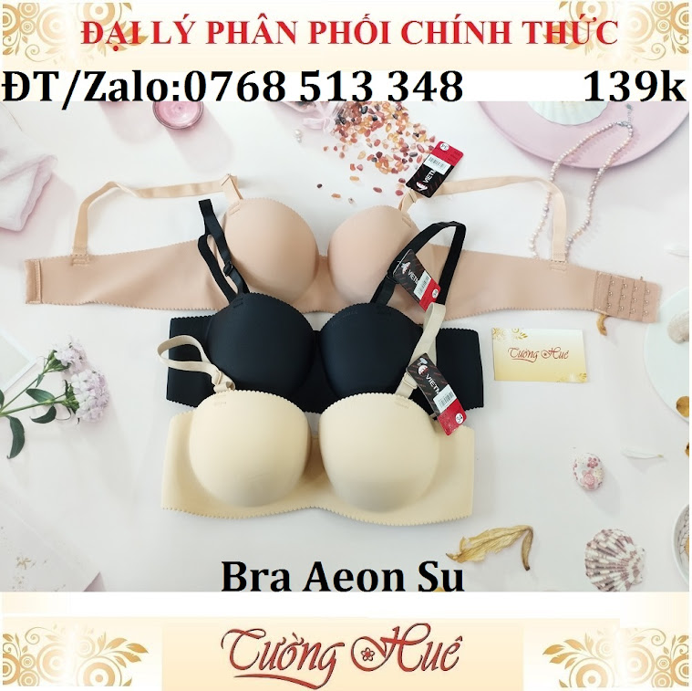 Áo lót nữ Bra Aeon su ép cúp ngang, trơn nâng.