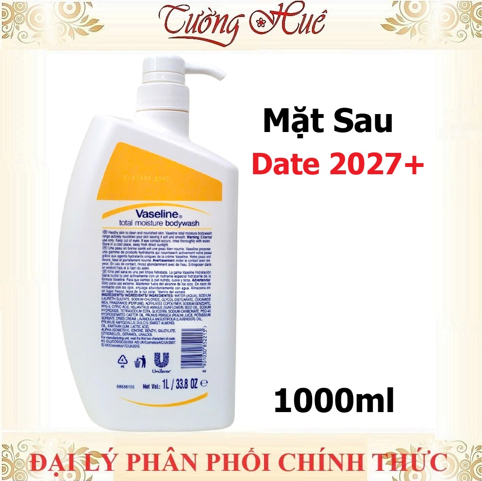 Sữa Tắm Dưỡng Ẩm Vaseline Total Moisture Body Wash - 1000ml