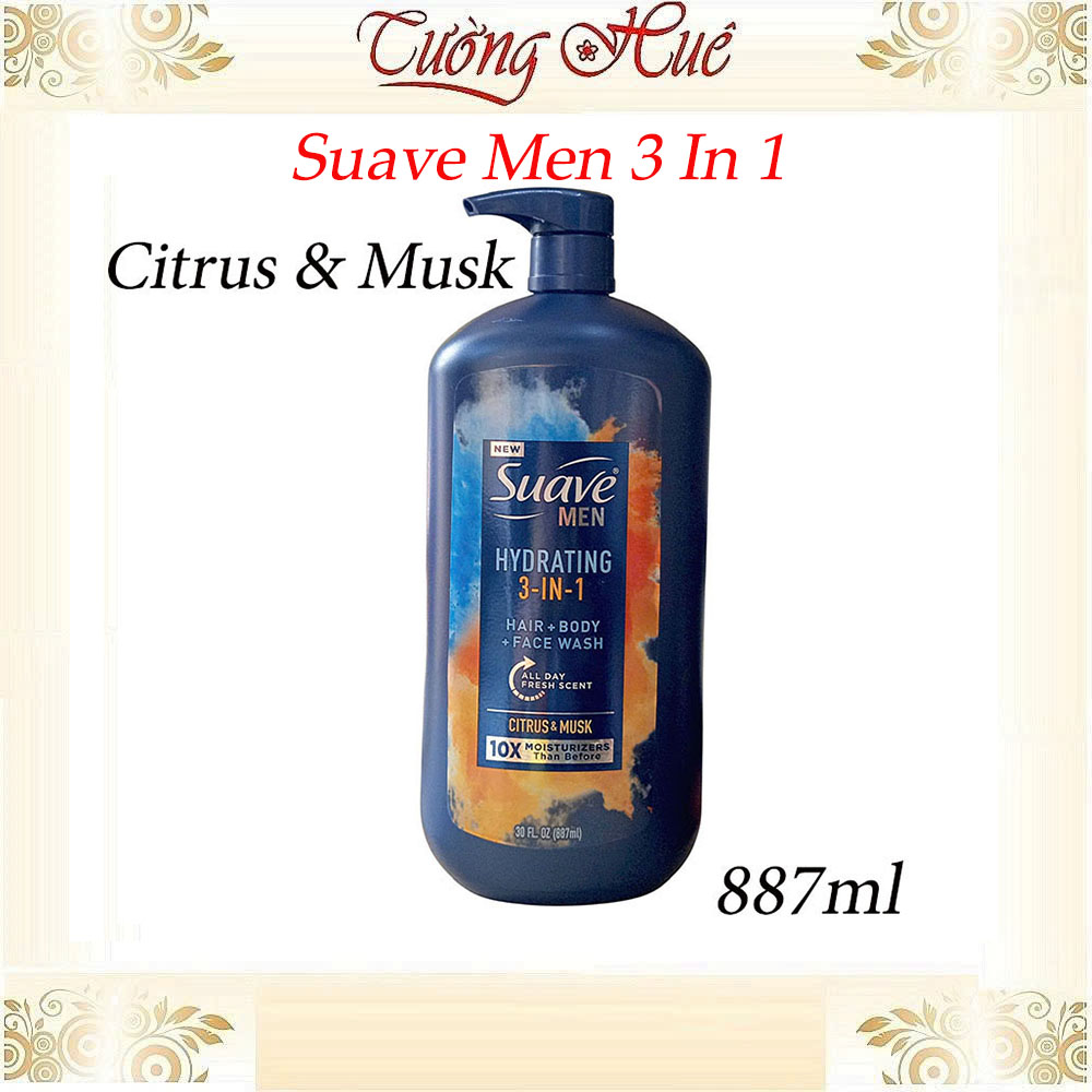 Tắm Gội Xả Cho Nam Suave Men 3in1 Nhiều Mùi Hương Lựa Chọn - 828ml/878ml