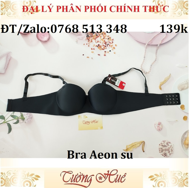 Áo lót nữ Bra Aeon su ép cúp ngang, trơn nâng.