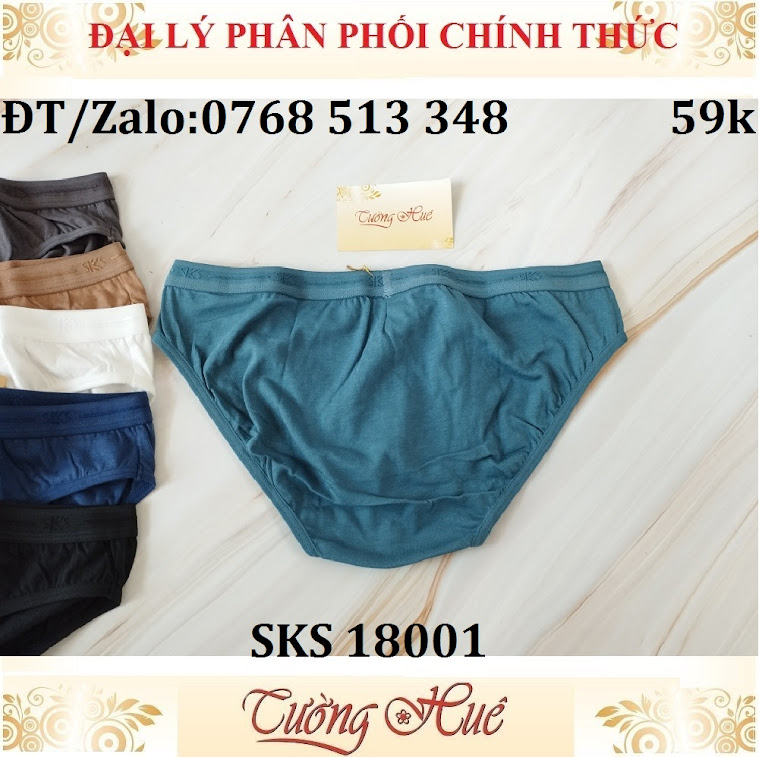 Quần lót nam Darlin SKS 18001 quần tam giác trơn 100% cotton.