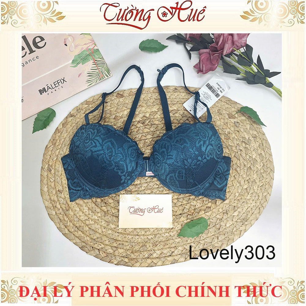Áo Lót nữ Lovely303 Cài Trước Ren Có Gọng Mút Đệm 3.5cm Cúp Ngang Dây Tùy Chỉnh Tháo Rời 2 Kiểu Mặc