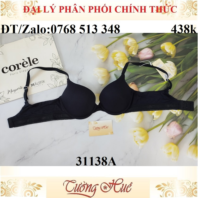 Áo lót nữ Corèle V. Just Bambo 31138A mút vừa trơn, lưng bảng to.