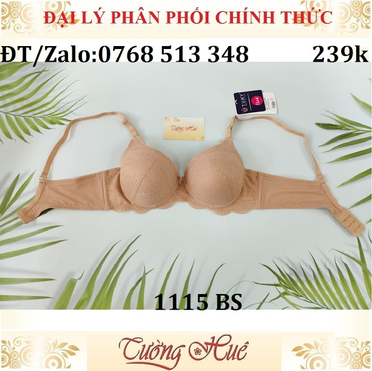 Áo lót nữ Tuky 1115 BS ren không gọng, mút mỏng vừa.