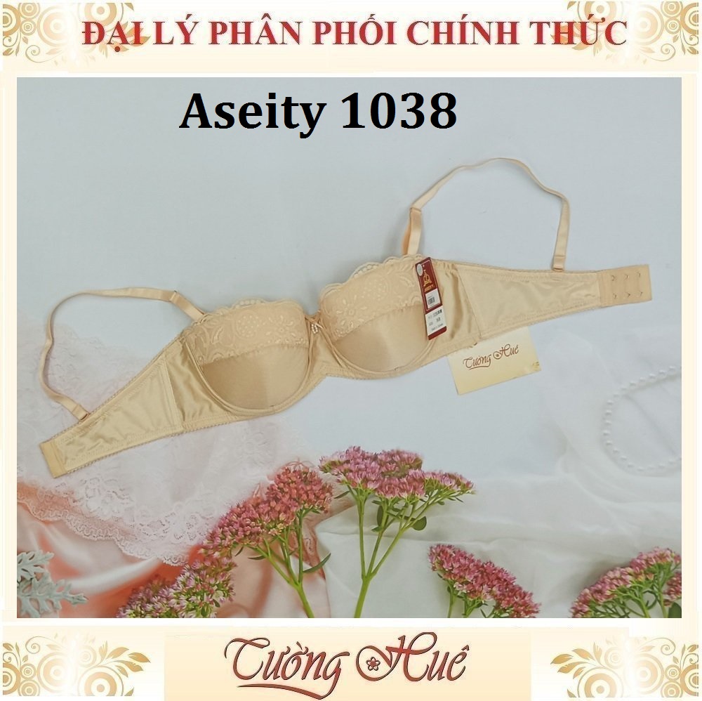 Áo Lót Nữ Đài Loan Aseity 1038 Có Gọng Cúp Ngang Trơn Phối Ren Mút Mỏng.