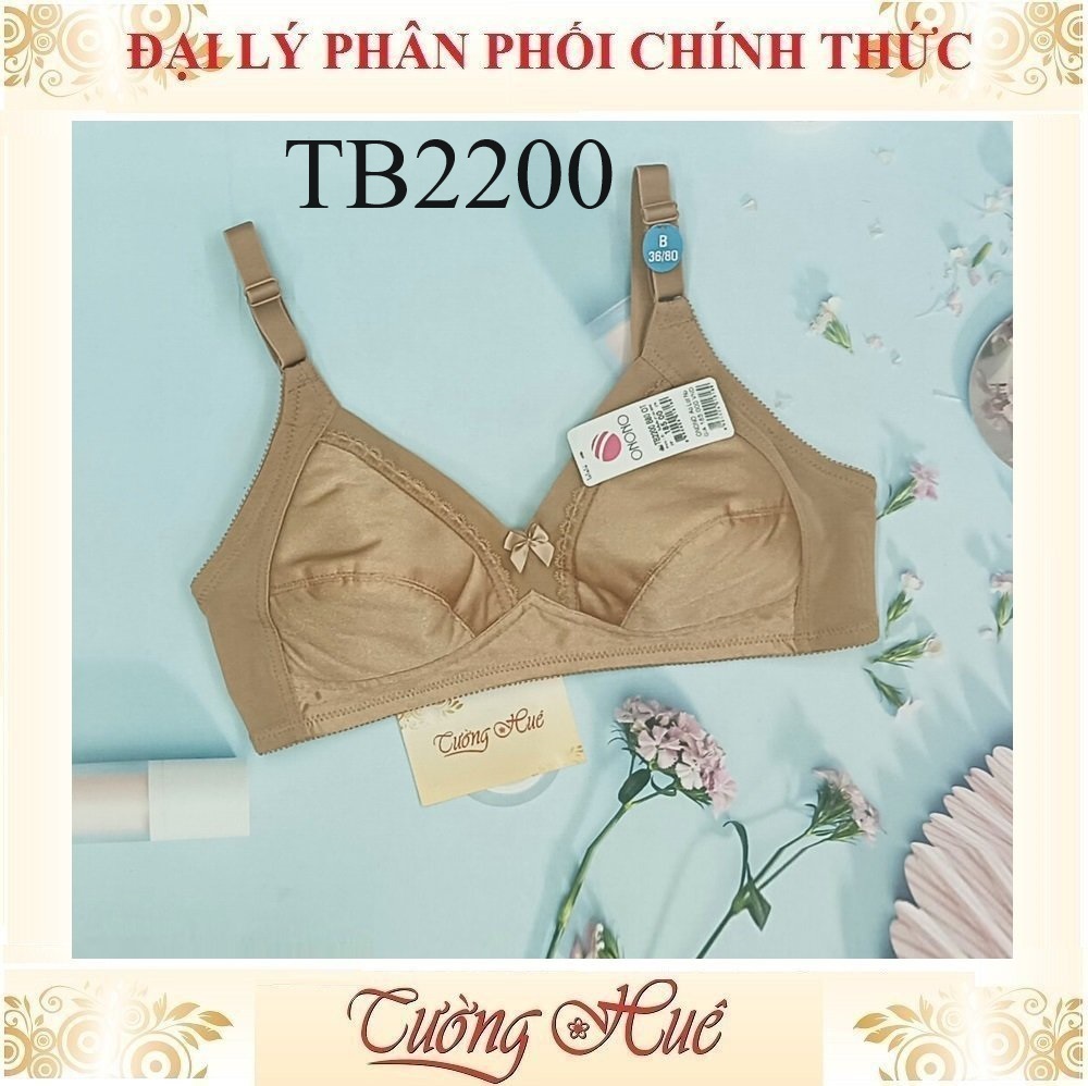 Áo Lót Nữ Thái Lan ONONO TB2200 Trơn Không Gọng Không Mút Phối Lưng Lưới.