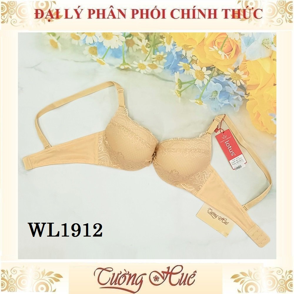 Áo lót nữ Lotus WL1912 Có Gọng Phối Ren Nâng Ngực 4cm.
