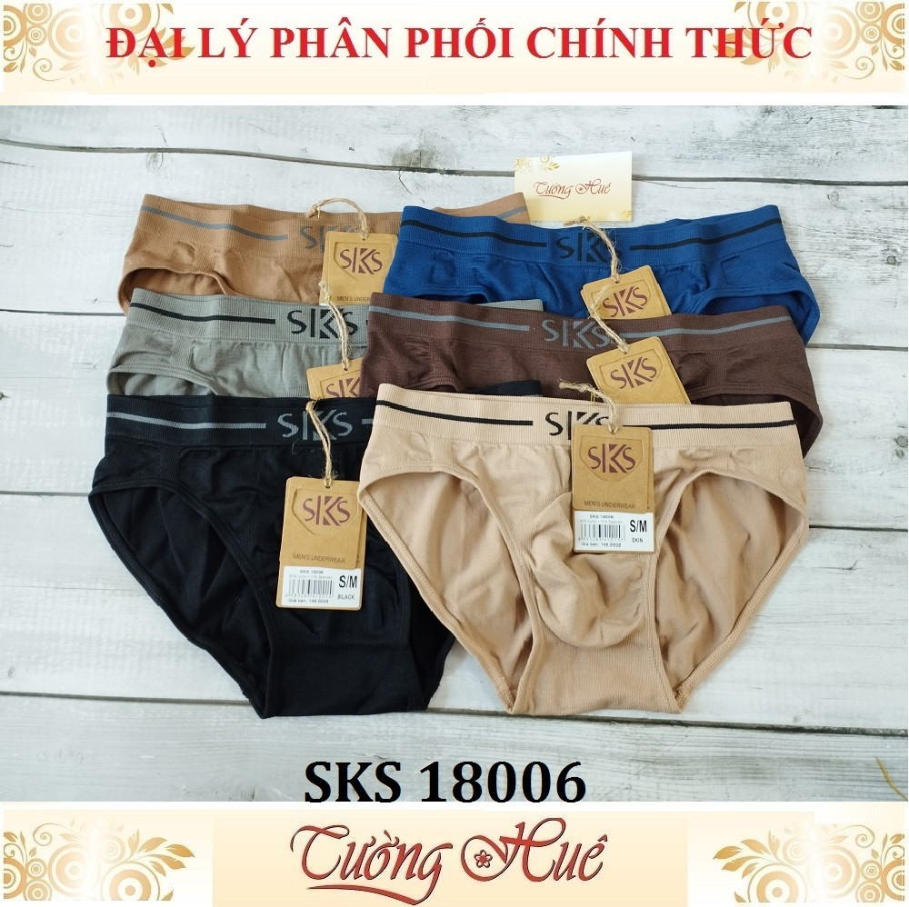 Quần lót nam Darlin SKS 18006 quần tam giác cotton trơn co giản 6 chiều.