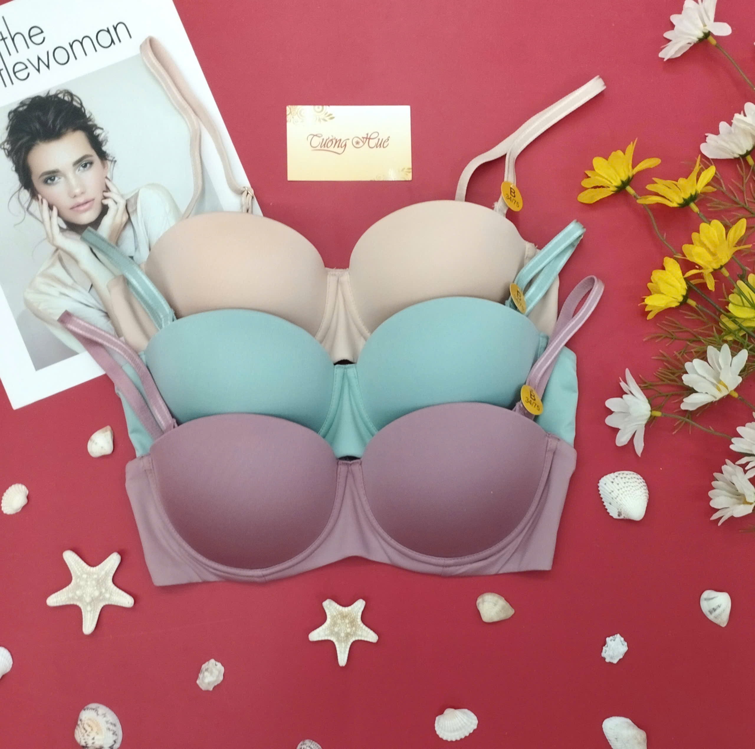 Áo Lót Nữ JINTANA JBD303 Trơn Cúp Ngang Bảng Lưng Vừa Dây Tháo Rời