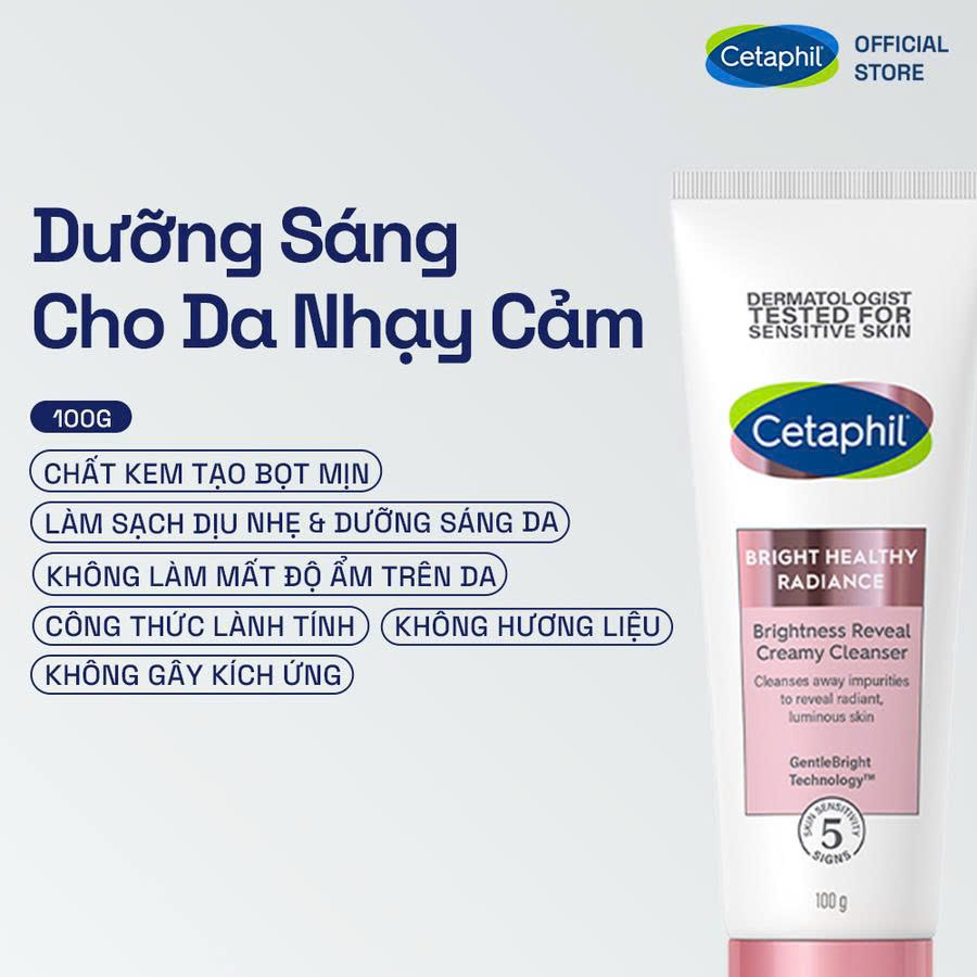 Sữa Rửa Mặt Cetaphil Bright Healthy Da Nhạy Cảm Mọi Loại Da 100g