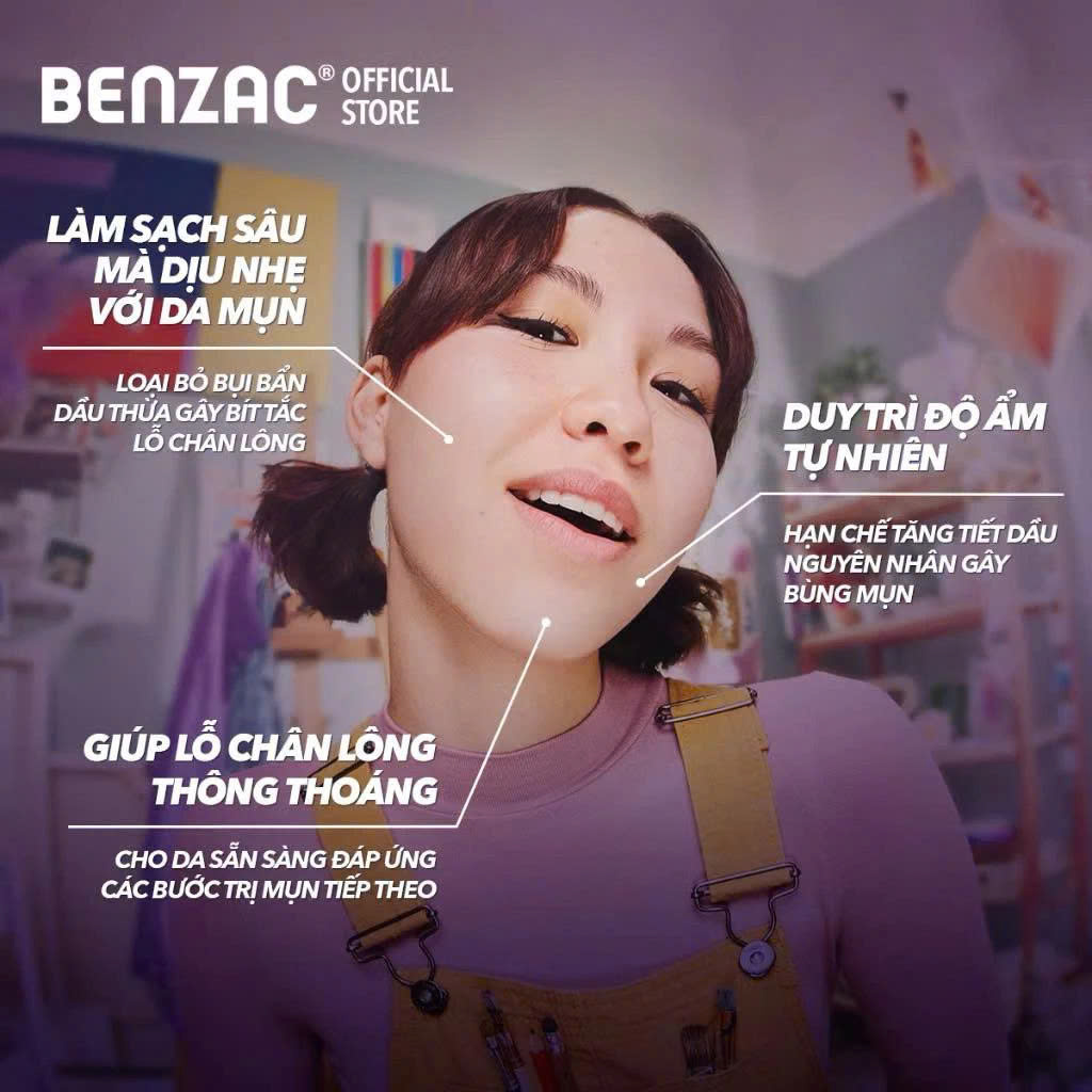 Bọt Rửa Mặt Benzac Sạch Bã Nhờn Dưỡng Ẩm Dịu Da – 130ml