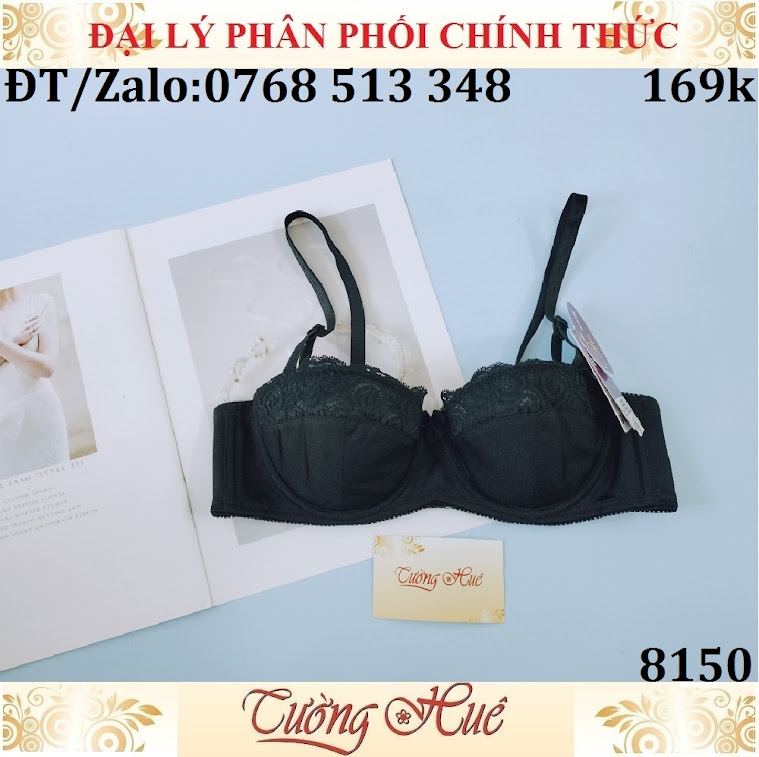 Áo lót nữ annie Bra 8150 cúp ngang mỏng, phối ren.