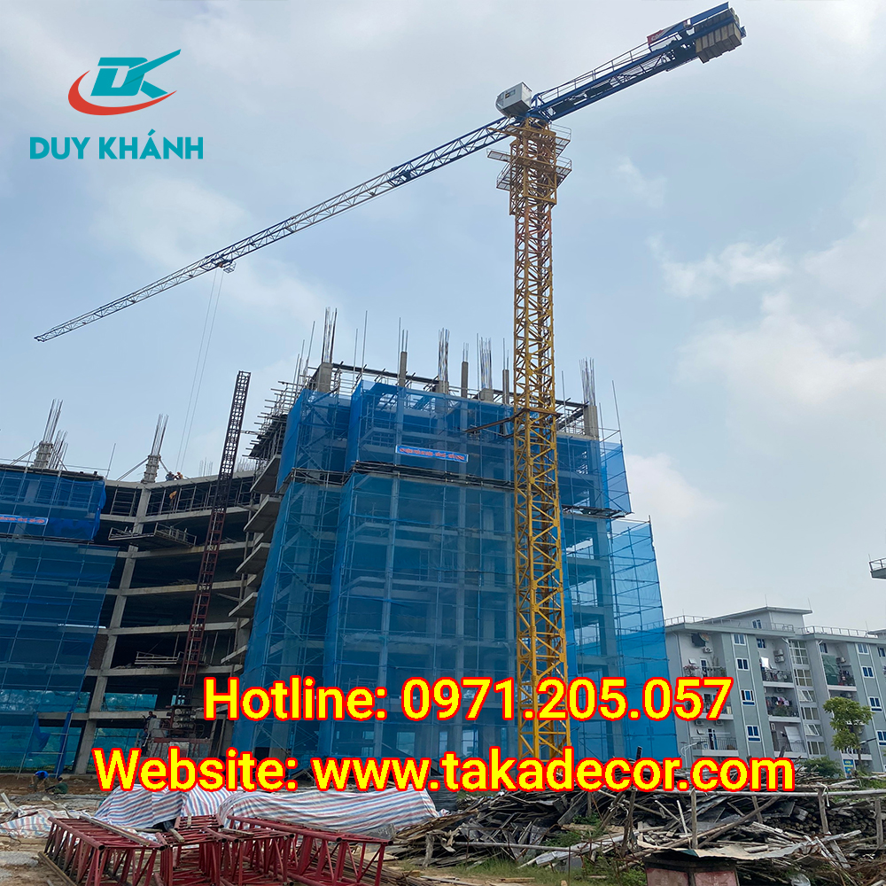 Lắp đặt cẩu tháp QTZ 5512 công trình Khu công nghiệp Thụy Vân Lắp đặt cẩu tháp QTZ 5512 công trình Khu công nghiệp Thụy Vân