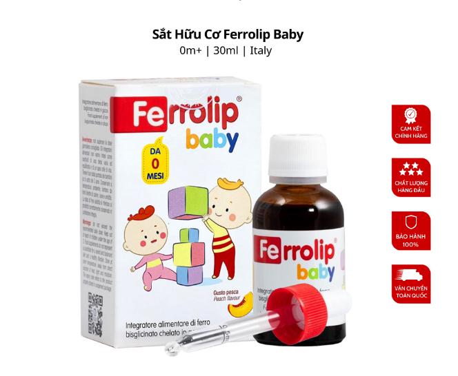 L23500 - Sắt hữu cơ giọt Ferrolip Baby Italia 0m+ (30ml)