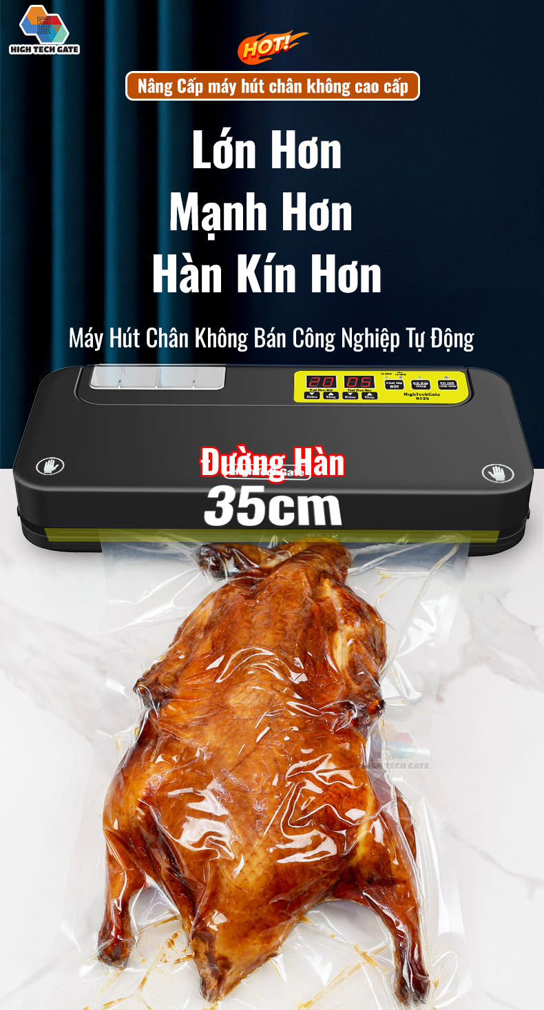 Máy Hút Chân Không Bán Công Nghiệp NT35 Không Kén Túi, Ép Chân Không Lớn 35cm Cho Hộ Kinh Doan