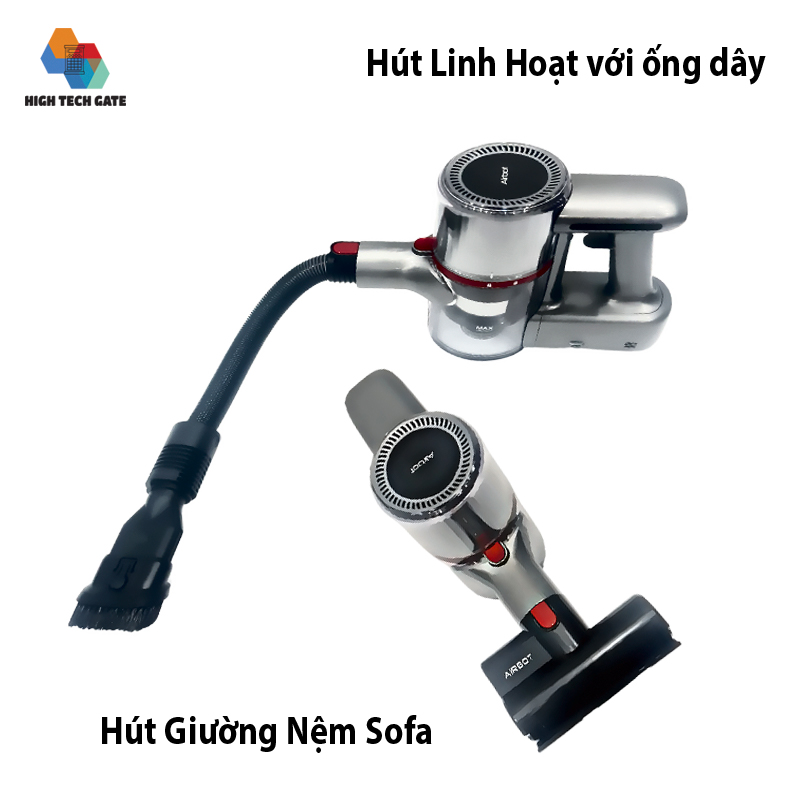 Máy hút bụi không dây Airbot cầm tay gia đình và hút bụi ô tô giường nệm, xe hơi phiên bản 3.0 bản full có giá gắn tường