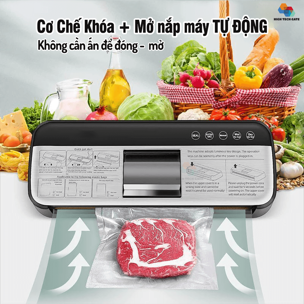 Máy hút chân không thực phẩm AP-18 tự động hoàn toàn, tích hợp 5 chế độ hút đơn giản, cơ chế đóng mở nắp máy tự động bền bỉ, hàng chính hãng
