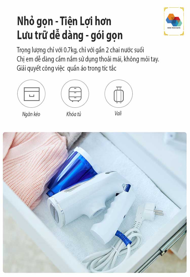 Bàn là hơi nước, máy ủi quần áo ASB-16 phiên bản đa năng 4 trong 1, ba cấp độ ủi với 1600W mạnh mẽ, gấp gọn tiện lợi sử dụng ở nhà hoặc công tác, du lịch, nạp nước ngoài tiện lợi