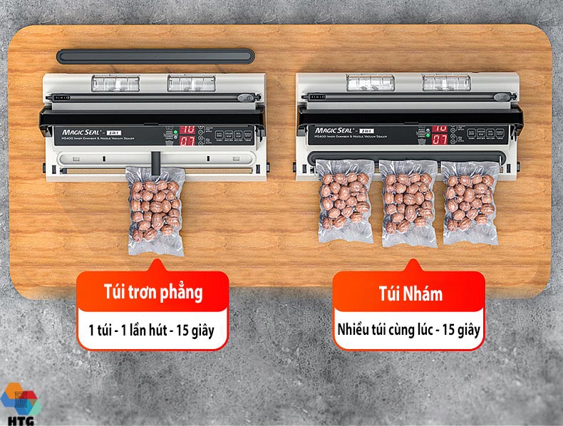 máy hút chân không thực phẩm magicseal ms400 hút mọi loại túi, siêu mạnh với 2 motor hàng chính hãng