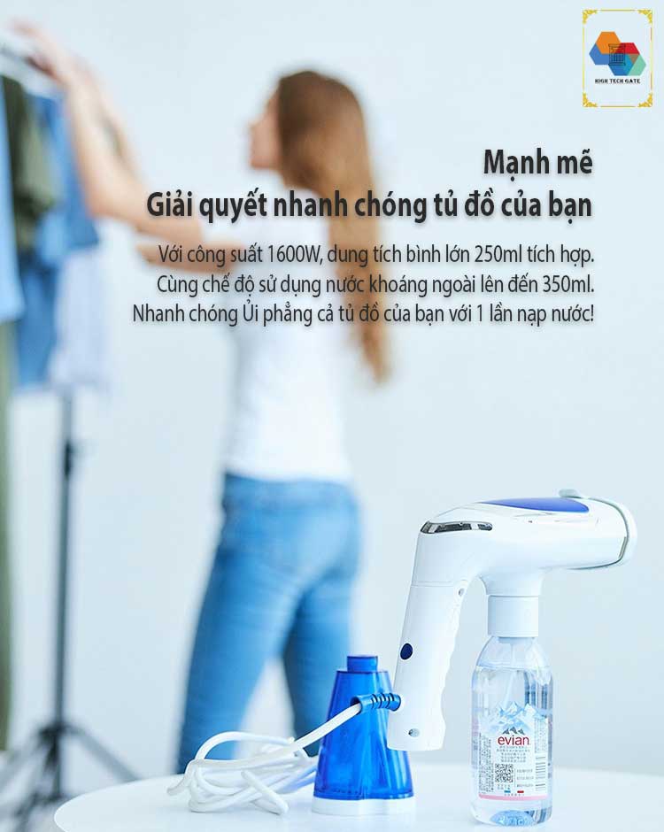 Bàn là hơi nước, máy ủi quần áo ASB-16 phiên bản đa năng 4 trong 1, ba cấp độ ủi với 1600W mạnh mẽ, gấp gọn tiện lợi sử dụng ở nhà hoặc công tác, du lịch, nạp nước ngoài tiện lợi