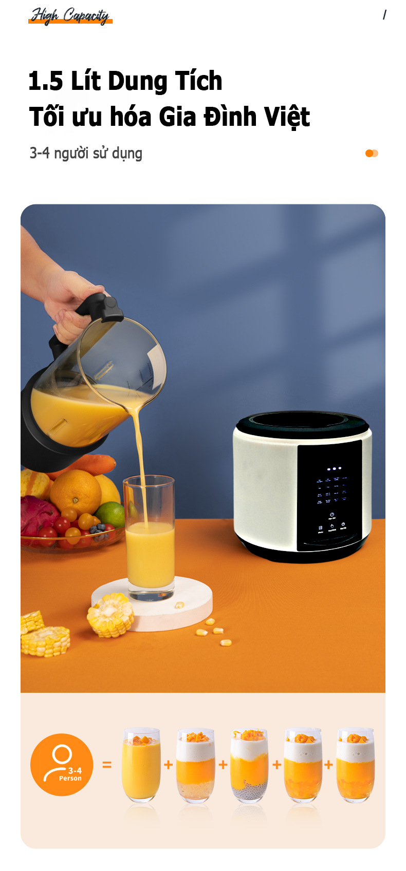 Máy làm sữa hạt siêu thanh CB8825
