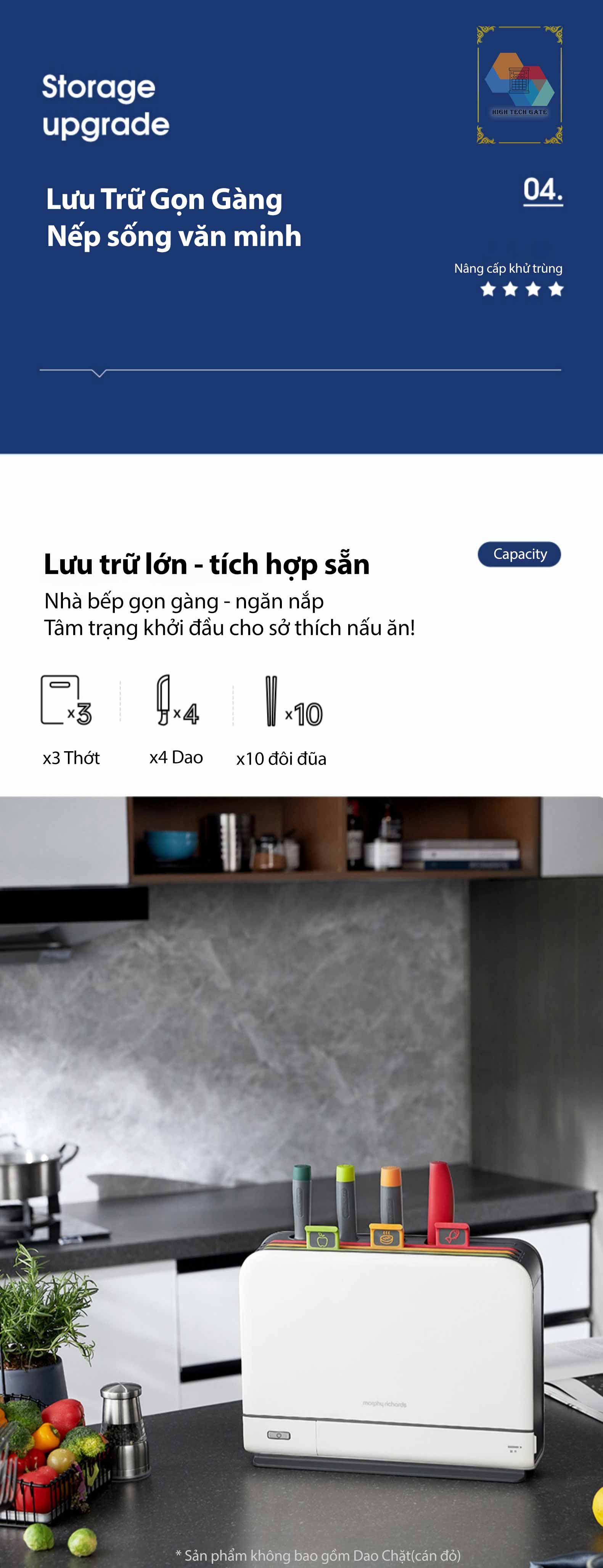 Máy sấy khô khử trùng Dao, Thớt, Đũa Morphy Richards MR1001
