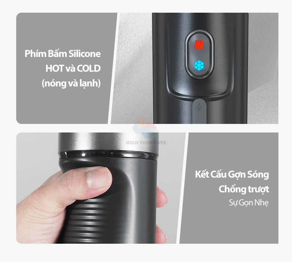 Máy pha cà phê mini HiBREW H4A cầm tay 3 trong 1 sử dụng mọi nơi, pha cafe espresso, cà phê viên nén, nóng và lạnh