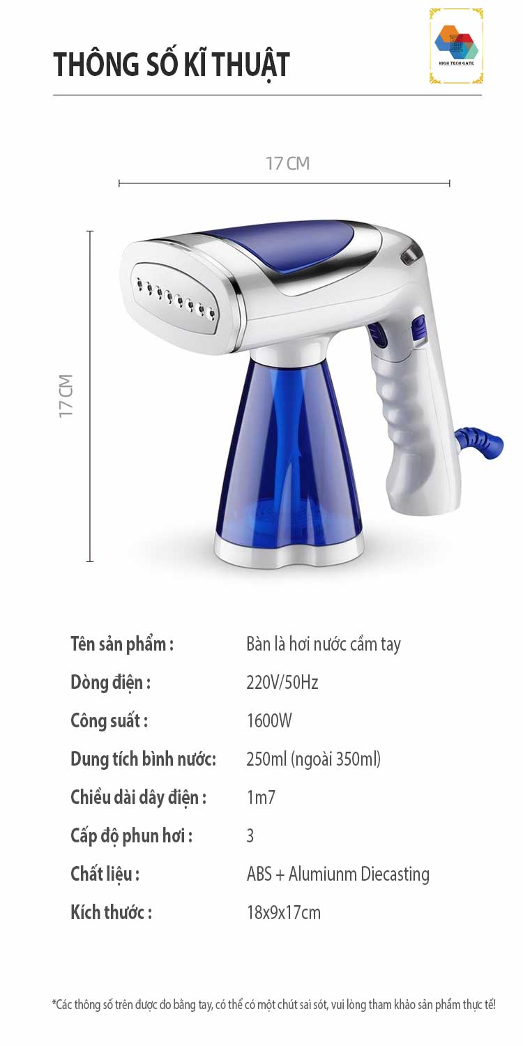 Bàn là hơi nước, máy ủi quần áo ASB-16 phiên bản đa năng 4 trong 1, ba cấp độ ủi với 1600W mạnh mẽ, gấp gọn tiện lợi sử dụng ở nhà hoặc công tác, du lịch, nạp nước ngoài tiện lợi