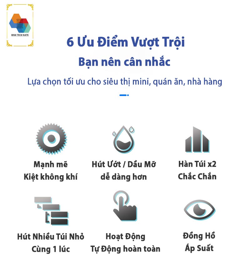 Máy hút chân không công nghiệp để bàn ShineYe P270-2D, hút mọi loại túi, mọi loại thực phẩm, tự động hoàn toàn, hút kiệt quệ -97Kpa, đường hàn đôi 27cm, hàng chính hãng