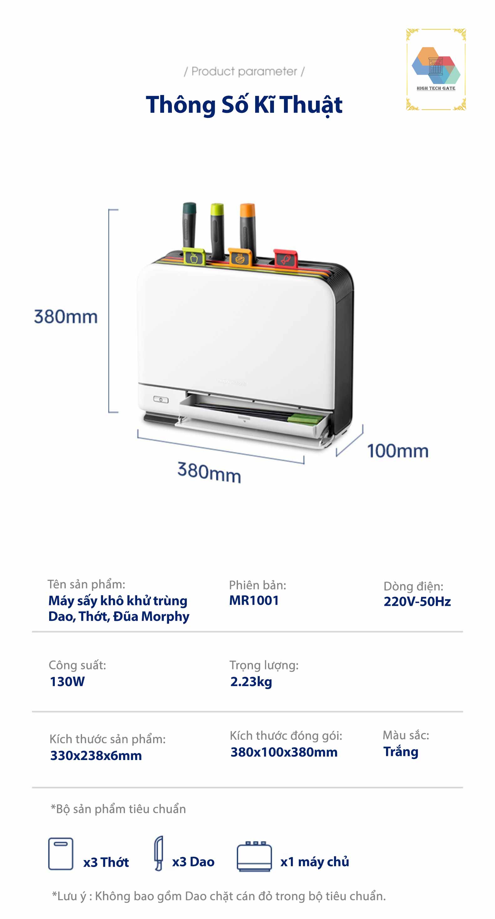 Máy sấy khô khử trùng Dao, Thớt, Đũa Morphy Richards MR1001