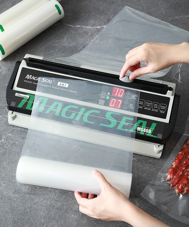 máy hút chân không thực phẩm magicseal ms400 hút mọi loại túi, siêu mạnh với 2 motor hàng chính hãng