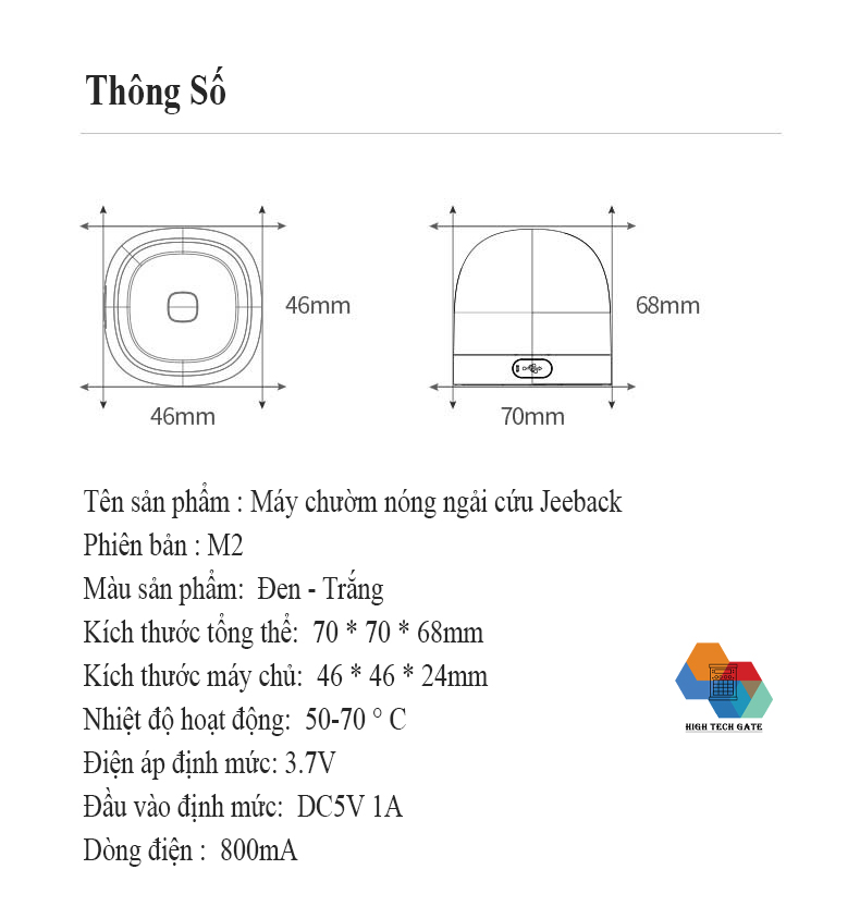 Máy chườm nóng ngải không khói Xiaomi Youpin Jeeback M2-B