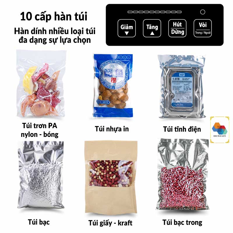 Máy hút chân không ShineYe HTG-P290A không kén túi, bao bì, bọc hút,phiên bản tiếng việt, hàng chính hãng